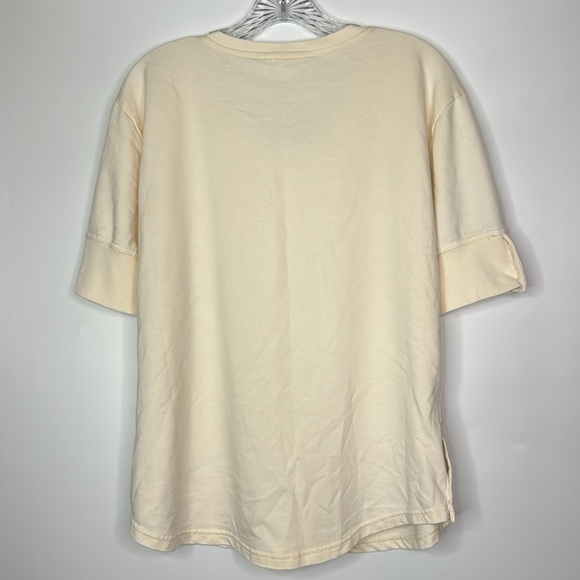 June + Delancey Vneck Short Sleeve Blouse Size Medium NWT - Picture 4 of 9
